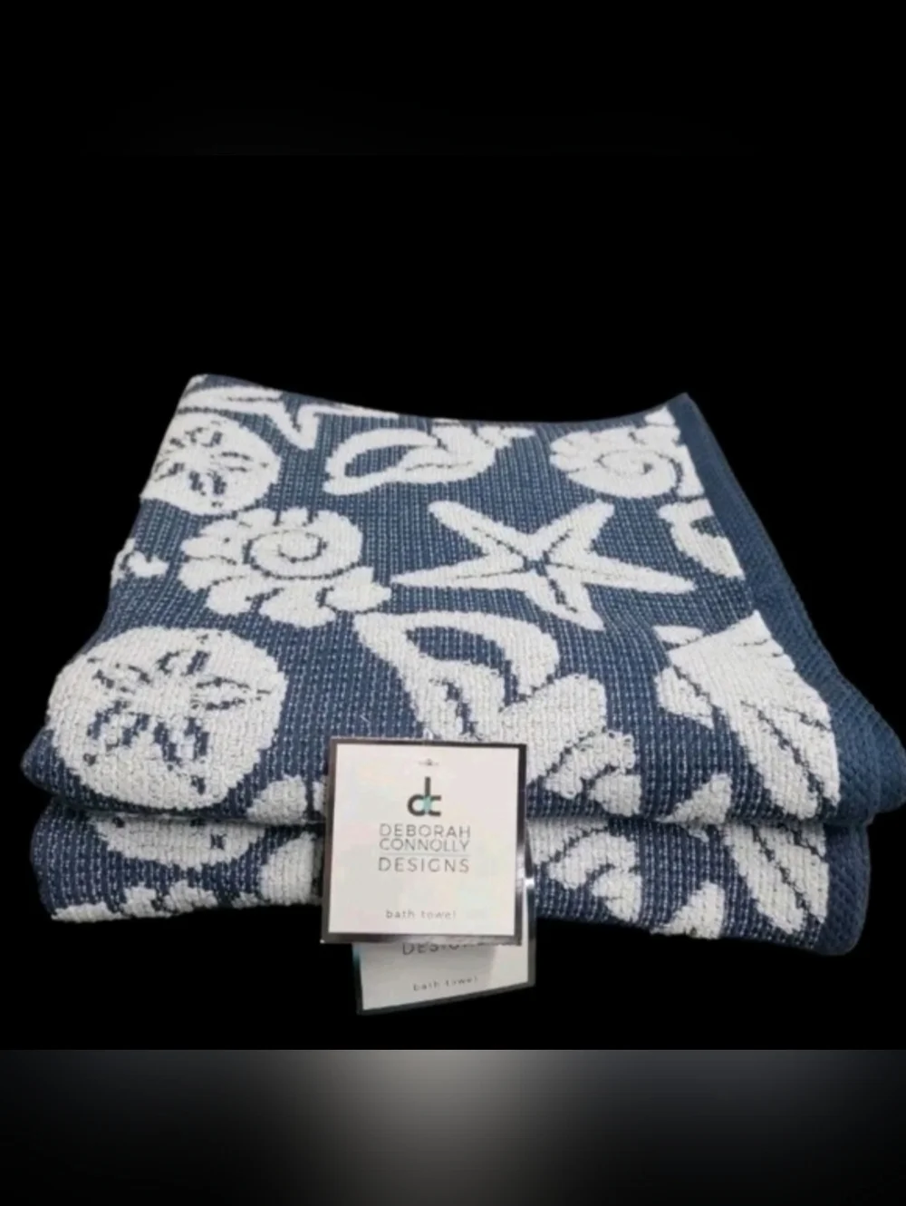 2 Starfish Sea Shell Beach House  Bath Towel Set Deborah Connolly NEW